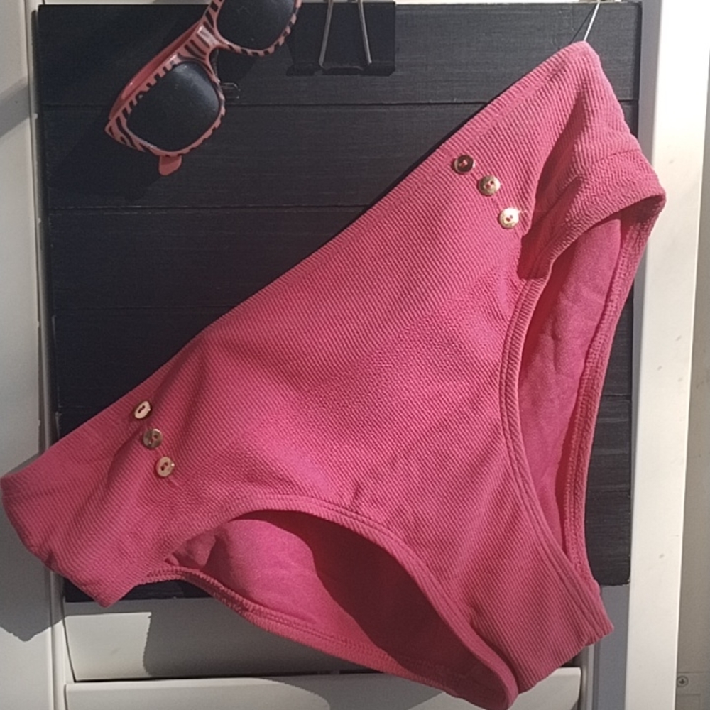NEW Time and Tru Hot Pink Bikini Bottoms Mid Rise